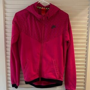 Nike Fuchsia and Black Dotted Hoodie